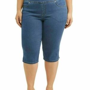 WOMENS PLUS SIZE Elastic
Waist Pull On Stretch DENIM CAPRI Size 4X